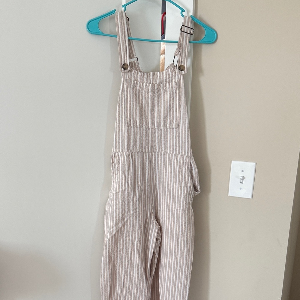 Wild Fable Beige Striped Jumpsuit